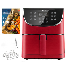 Cosori CP158-AF PREMIUM – 5,5L horkovzdušná fritéza + 5x špíz a gril. rošt, red Cosori CP158-AF PREMIUM – 5,5L horkovzdušná fritéza + 5x špíz a gril. rošt, red